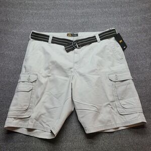 Lee Cargo Shorts Mens 42 Khaki New Belted Relaxed Fit Cotton Outdoor Hiking Pant